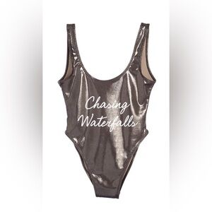 PRIVATE PARTY Metallic Gray One-Piece Swimsuit
